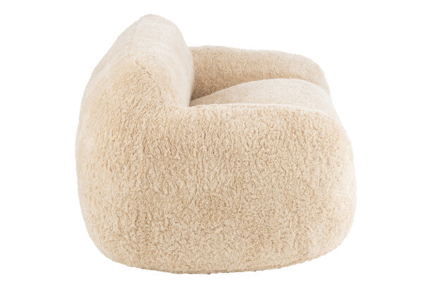 Sofa Shearling Polyester Crème Large