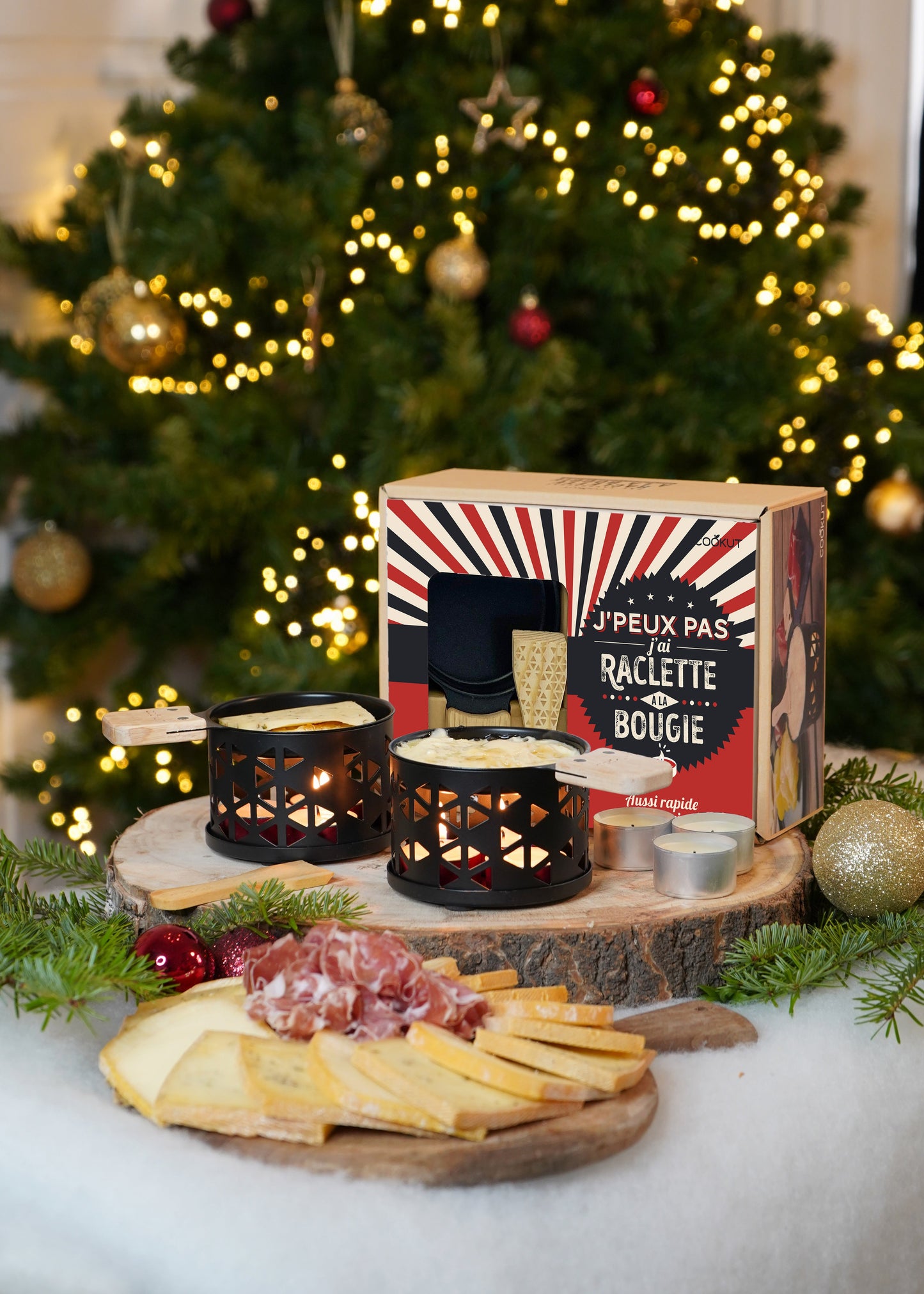 RACLETTE A LA BOUGIE POUR 2 - NOIR - ORIGAMI