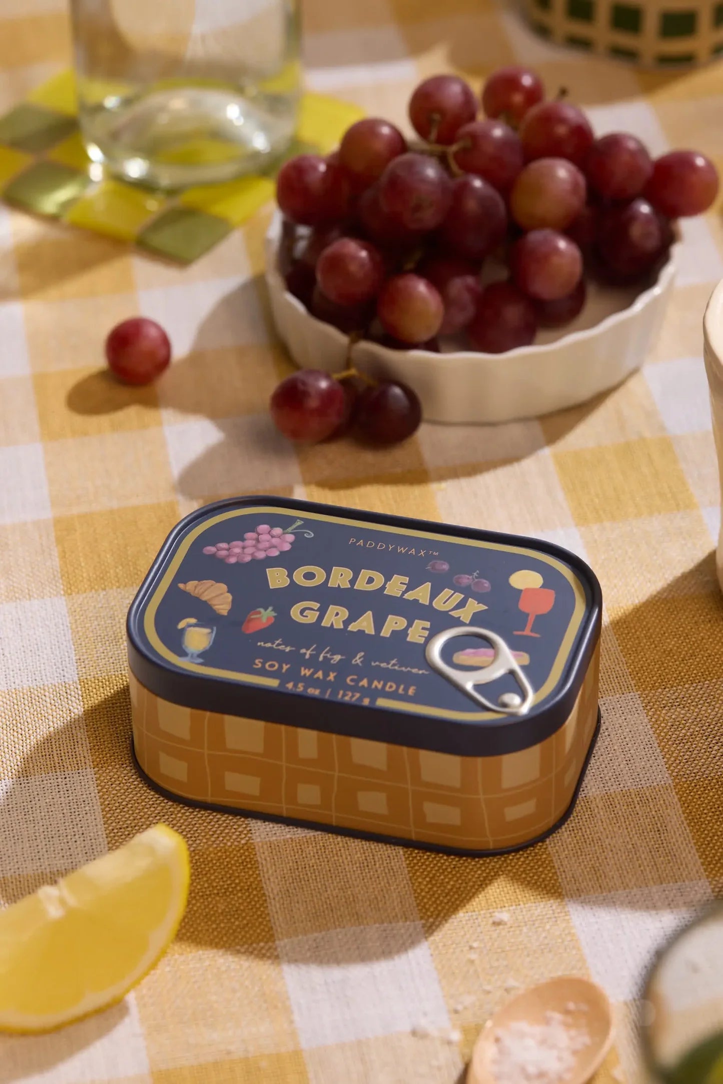 Bougie Bistro Metal Bordeaux Grape