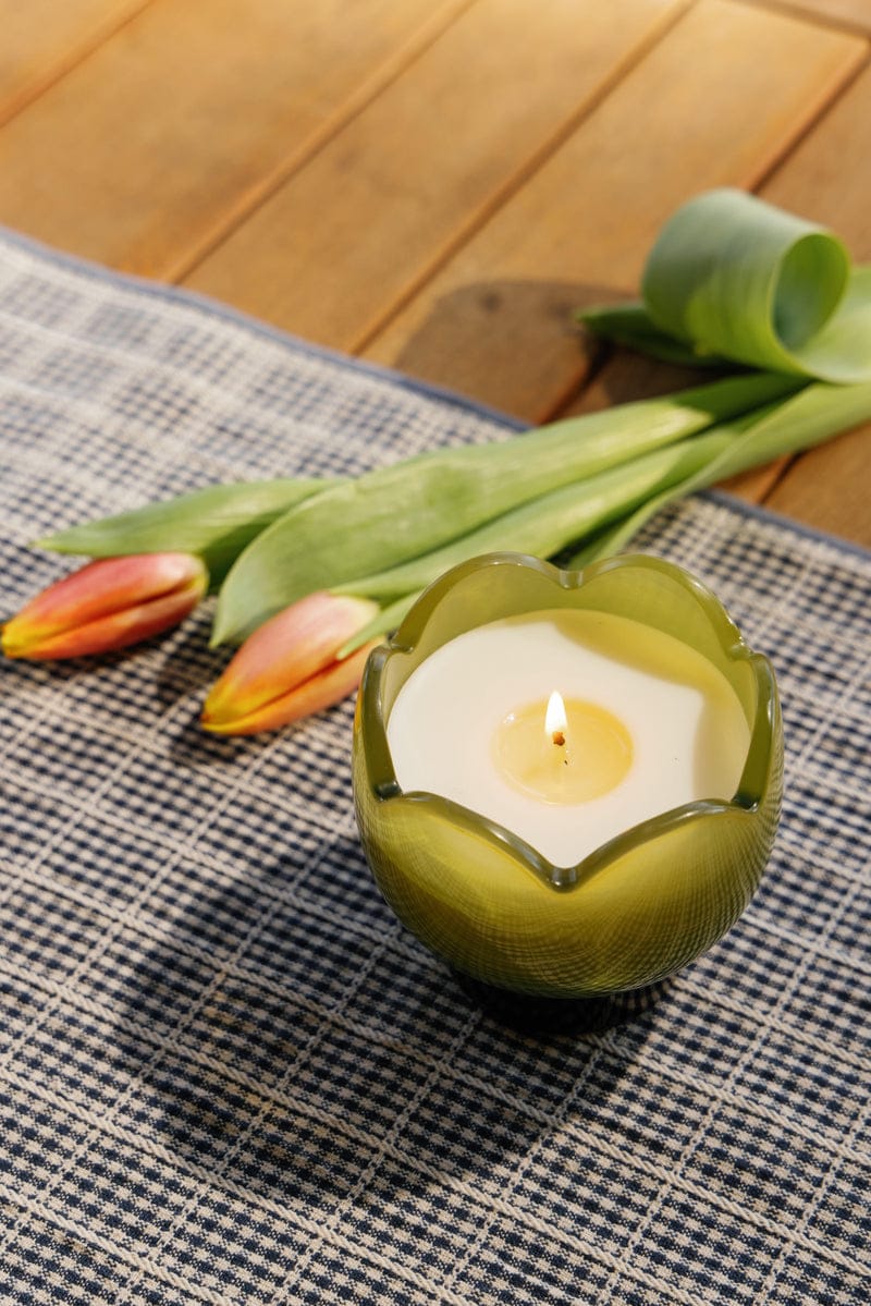 TULIP GREEN AND DARK CANDLE VERBENA