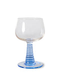SWIRL WINE GLASS BLUE