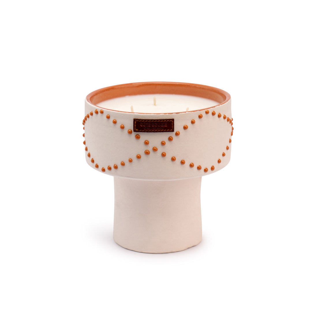 Bougie Coupe Nomad M Blanc Terra Dattes