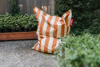 Coussin Outdoor Stripe Orange Crème