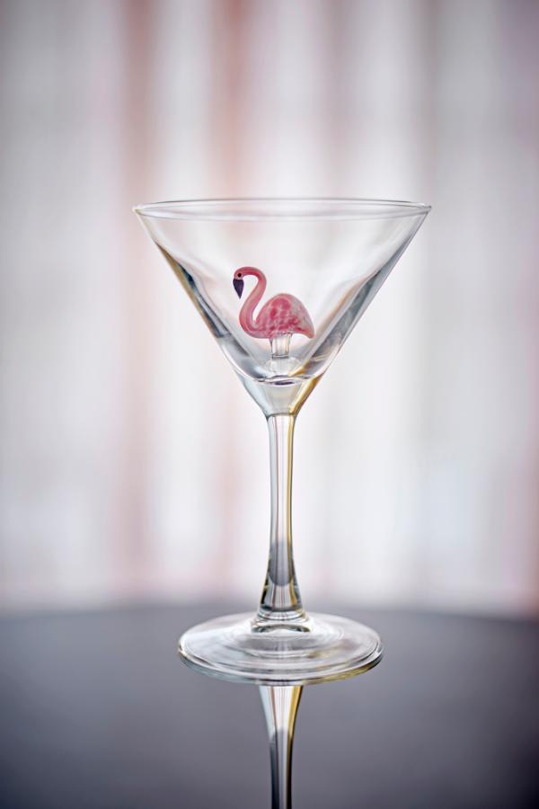 MISA VERRE À PIED FLAMANT ROSE