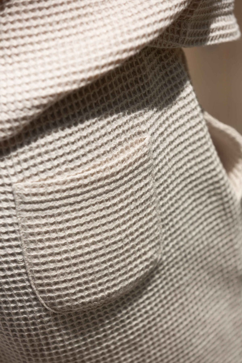 Short beige en nid d'abeille